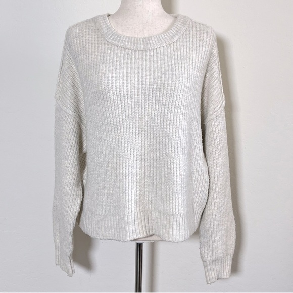 American Eagle Outfitters Sweaters - American Eagle Rib Knit Sweater Cream Sz L